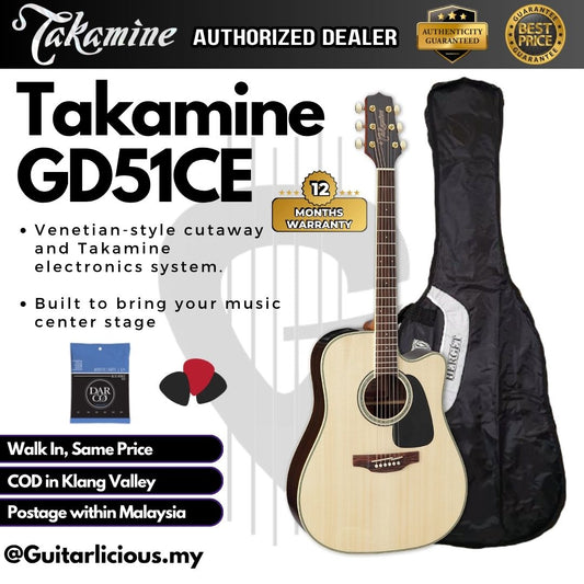Takamine GD51CE NAT | G Series | Dreadnought Cutaway Acoustic-Electric Guitar