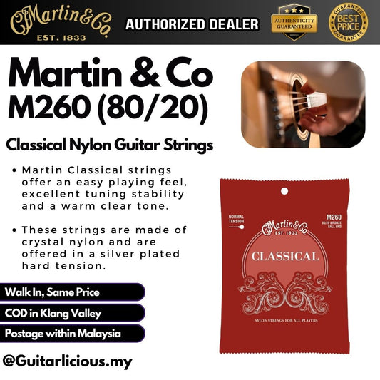 Martin M260 Classical 80/20 Bronze Ball End Nylon Strings