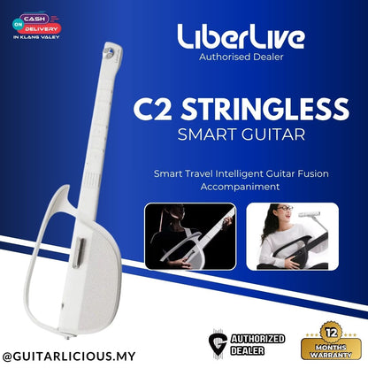 LiberLive C2 Stringless Cordless Foldable Smart Travel Intelligent Guitar Fusion Accompaniment - White