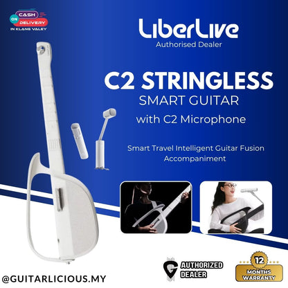 LiberLive C2 Stringless Cordless Foldable Smart Travel Intelligent Guitar Fusion Accompaniment - White