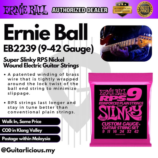 Ernie Ball Super Slinky RPS Nickel Wound Electric Guitar Strings, 9-42 - EB2239