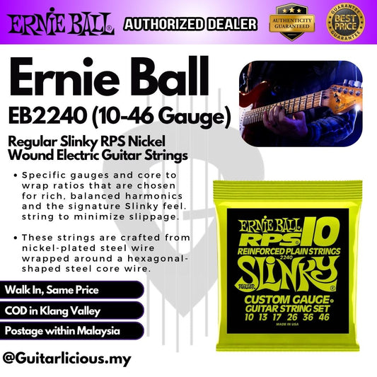 Ernie Ball Regular Slinky RPS Nickel Wound Electric Guitar Strings, 10-46 - EB2240