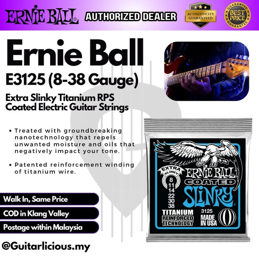 Ernie Ball Extra Slinky Titanium RPS Coated Electric Guitar Strings, 8-38 - E3125