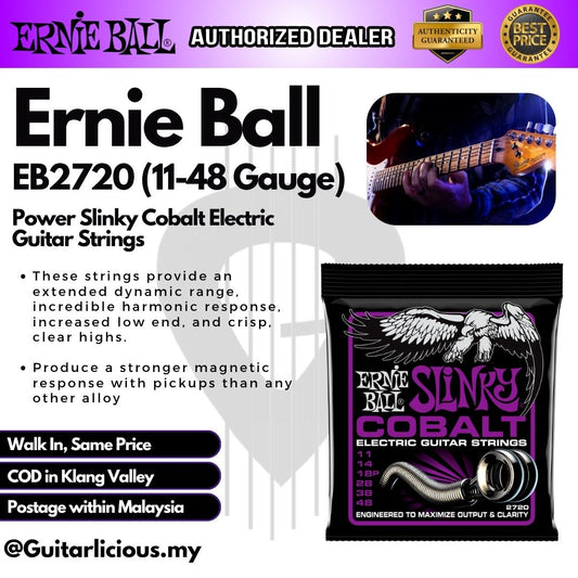 Ernie Ball Power Slinky Cobalt Electric Guitar Strings, 11-48 - EB2720