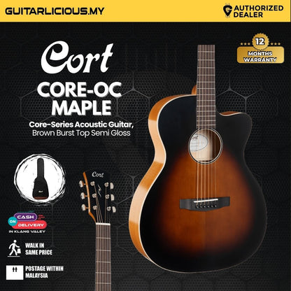 Cort Core-Series CORE OC Maple Acoustic Guitar W/Padded Bag - Brown Burst Top Semi Gloss