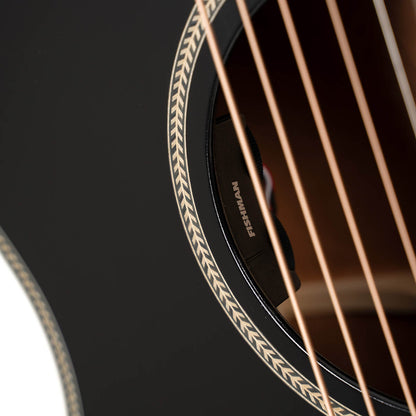 Cort Essence-Series ESGA4 Solid Top Acoustic Guitar W/EQ & Bag (Black Top Semi Gloss)