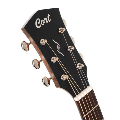 Cort Essence-Series ESGA4 Solid Top Acoustic Guitar W/EQ & Bag (Black Top Semi Gloss)
