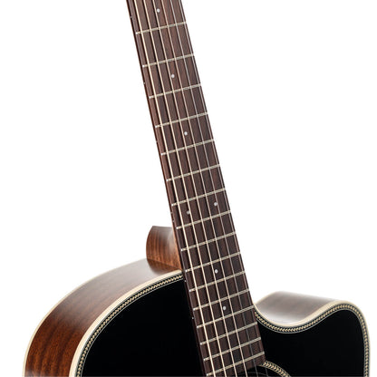 Cort Essence-Series ESGA4 Solid Top Acoustic Guitar W/EQ & Bag (Black Top Semi Gloss)