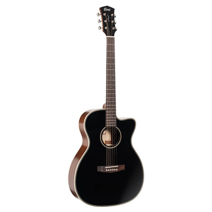 Cort Essence-Series ESOC4 Solid Top Acoustic Guitar W/EQ & Bag (Black Top Semi Gloss)