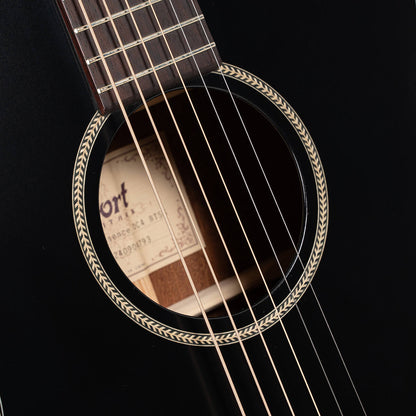 Cort Essence-Series ESOC4 Solid Top Acoustic Guitar W/EQ & Bag (Black Top Semi Gloss)