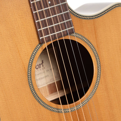 Cort Essence-Series ESGA4 Solid Top Acoustic Guitar W/EQ & Bag (Natural Semi Gloss)