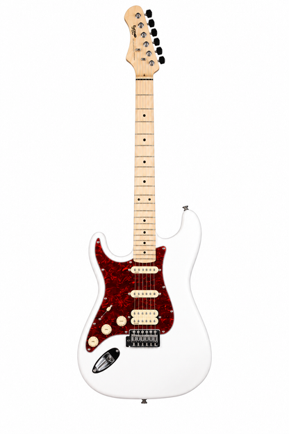 SQOE SEST250 Super Stratocaster Body HSS Left Handed Electric Guitar Maple Fretboard