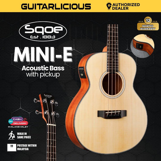 SQOE MINI-E Acoustic Bass with pickups - Koa Wood