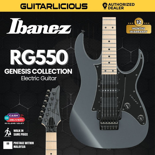 Ibanez RG550 Genesis Collection Basswood Body Electric Guitar - Gray Metallic Flat