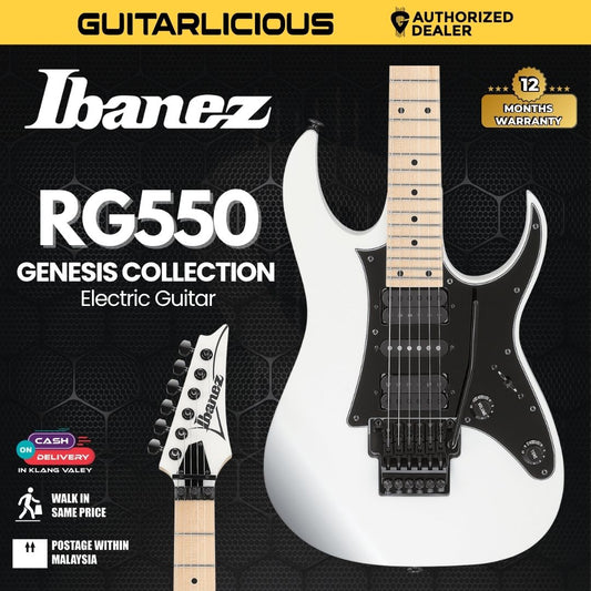 Ibanez RG550 Genesis Collection Basswood Body Electric Guitar - White Flat
