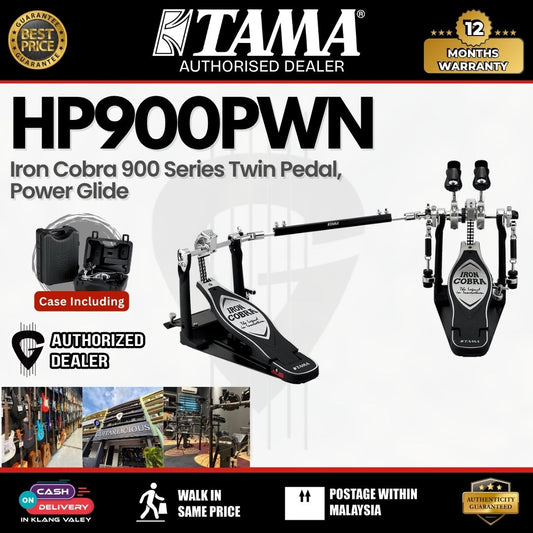 Tama HP900PWN Iron Cobra 900 Series Twin Pedal, Power Glide (Including Case)