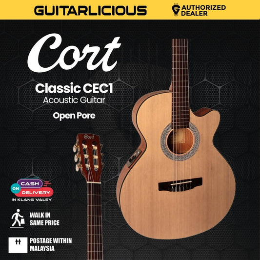 Cort CEC1 Classical Guitar with Bag - Open Pore