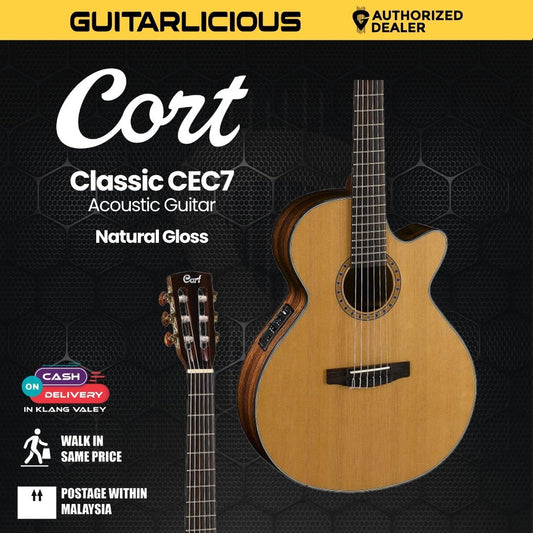 Cort CEC7 Classical Guitar with Bag - Natural