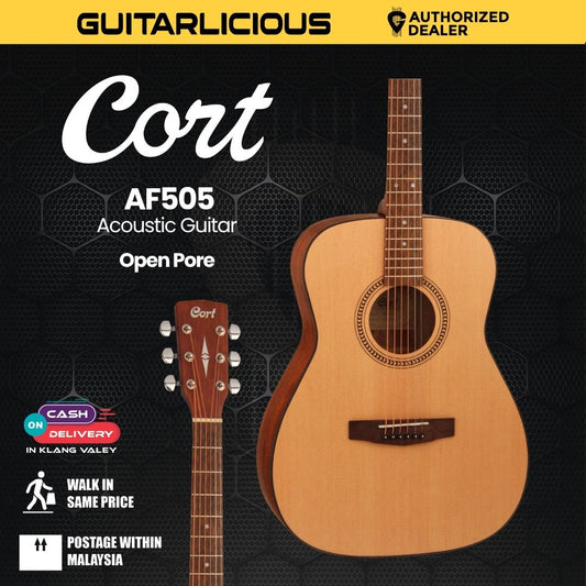 Cort AF505 Acoustic Guitar with Bag-Open Pore