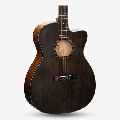 CORT Core-OC Spruce Acoustic Guitar with Fishman Sonitone Pickup - Open Pore Trans Black (OPTB)