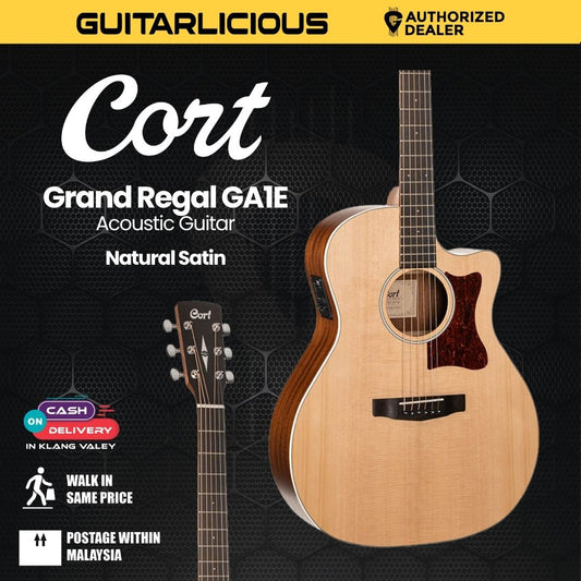 Cort GA-1E Grand Regal Acoustic Guitar with Bag - Open Pore