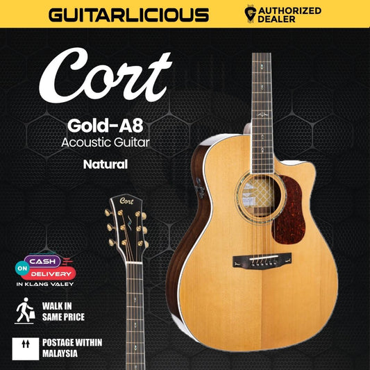 Cort Gold-A8 Acoustic Guitar with Bag - Natural
