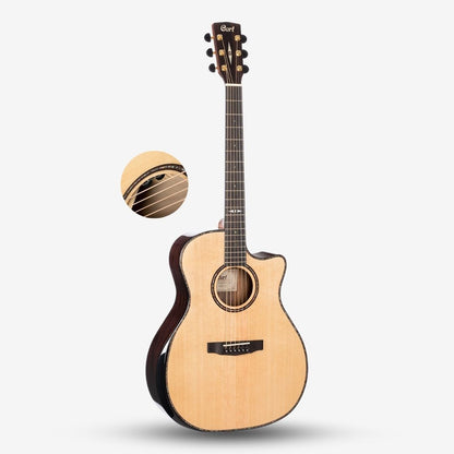 Cort Grand Regal GA-PF Bevel , 41inch solid Top Semi Acoustic Electric Guitar with Pick Up - Natural (GA PF / GAPF )