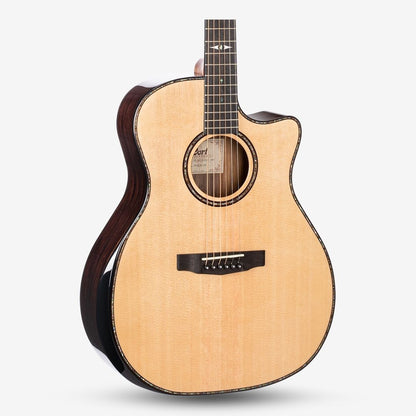 Cort Grand Regal GA-PF Bevel , 41inch solid Top Semi Acoustic Electric Guitar with Pick Up - Natural (GA PF / GAPF )