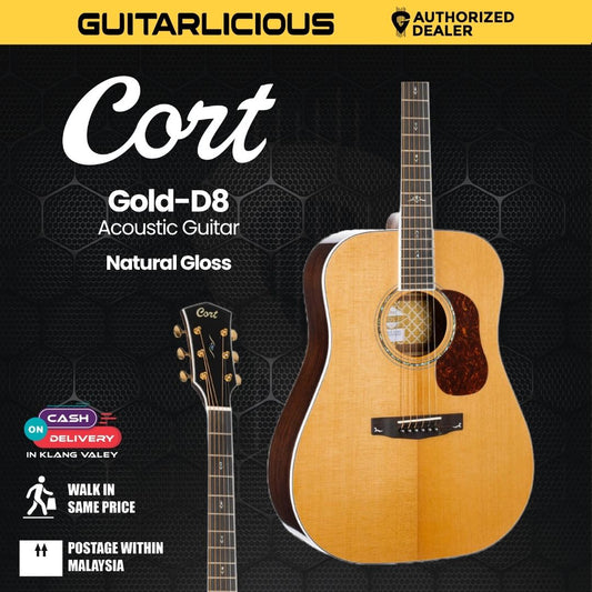 Cort Gold-D8 Acoustic Guitar with Bag - Natural