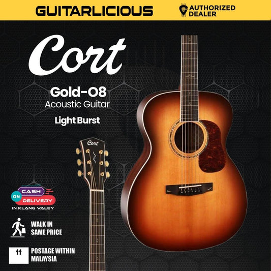 Cort Gold-O8 Acoustic Guitar with Bag - Light Burst