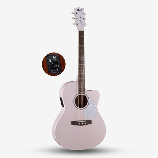 Cort Jade Classic 38 inch Acoustic Guitar with EQ / Preamp Equalizer - Pastel Pink Open Pore