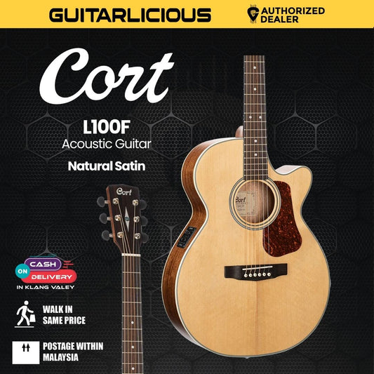 Cort L100F - Acoustic-Electric Guitar with Bag- Natural Satin