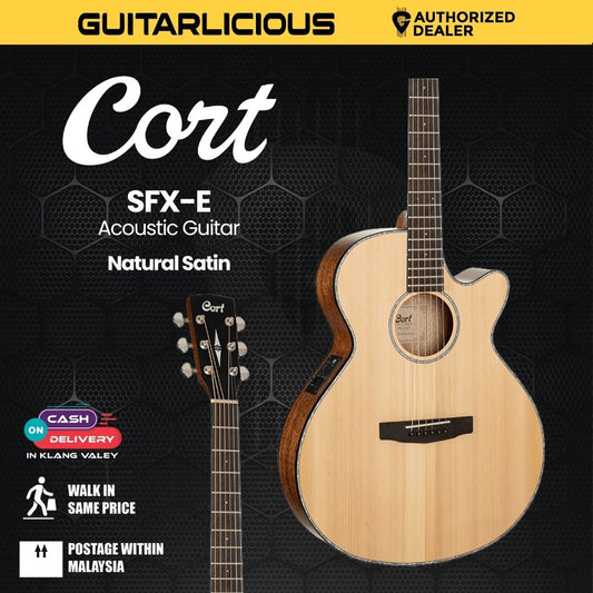 Cort SFX-E Acoustic Guitar with Bag - Natural Satin