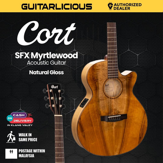 Cort SFX-Myrtlewood Solid Top Acoustic Electric Guitar - Natural Gloss