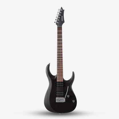 Cort X Series X100 Double Humbucker (HH) Tremolo Electric Guitar with Bag - Open Pore Black (OPBK)