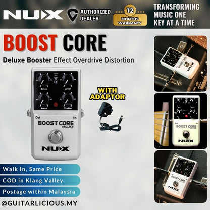 NUX Boost Core Deluxe Booster Effect Pedal Overdrive Distortion 3 Boost Modes