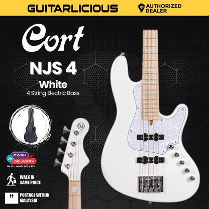 Cort Elrick NJS 4 (New Jazz Standard) 4-String Electric Bass Guitar (White)