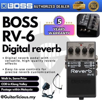 Boss RV-6 Digital Reverb Guitar Effects Pedal ( RV-6 / RV6 )