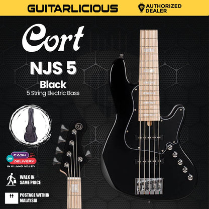Cort NJS-5 Electric Bass With Padded Bag Black