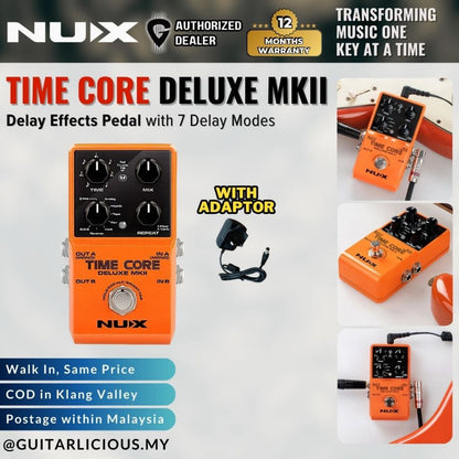 NUX Time Core Deluxe MKII Delay Effects Pedal with 7 Delay Modes ( TIME CORE )