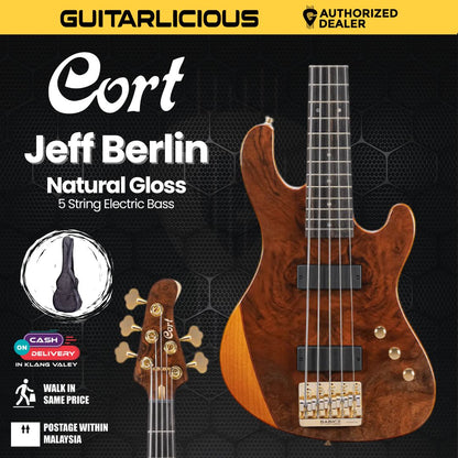 Cort Jeff Berlin Signature Model 5-String Bass Guitar With Bag Natural