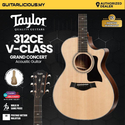 Taylor 312ce V-Class Grand Concert Acoustic Guitar w/Case