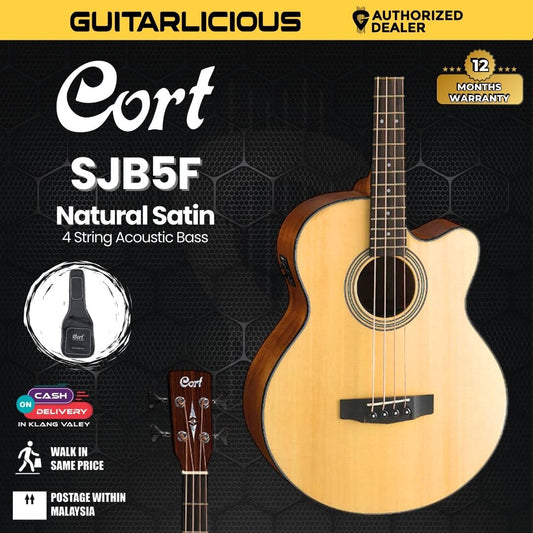 Cort AB-850F Acoustic Bass W/EQ W/Bag - Natural