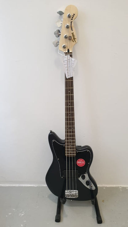 FENDER Squier Affinity Series Jaguar 4 string Bass Guitar, Laurel FB, Charcoal Frost Metallic