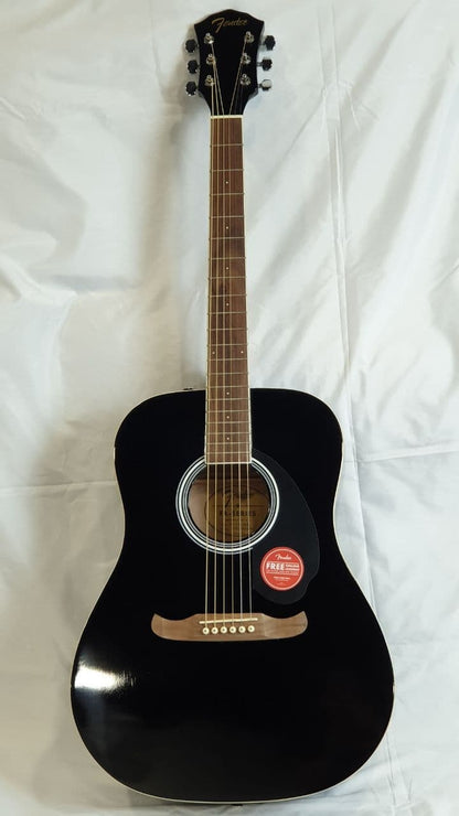 FENDER ( FA-125 / FA125 ) Dreadnought Acoustic Guitar w/bag, Walnut FB, Black - (F03-097-1210-706)