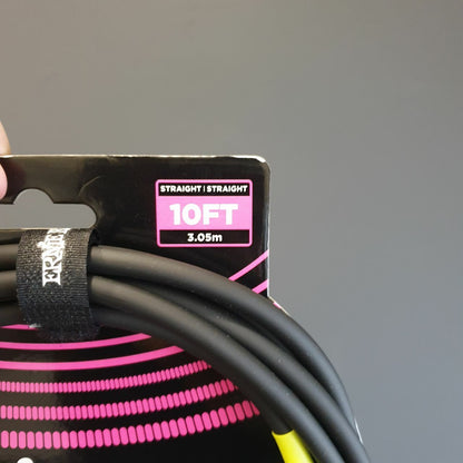 Ernie Ball 10ft Straight to Straight Instrument Cable, Black ( EB6048 )