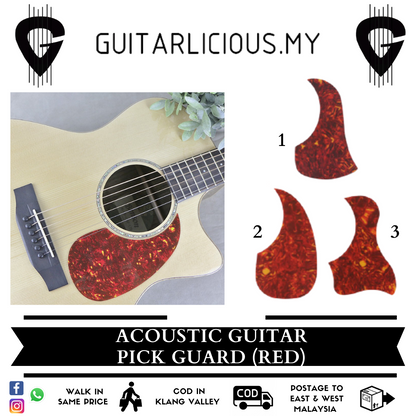 Guitar Pick Guard - Red - (A025F)