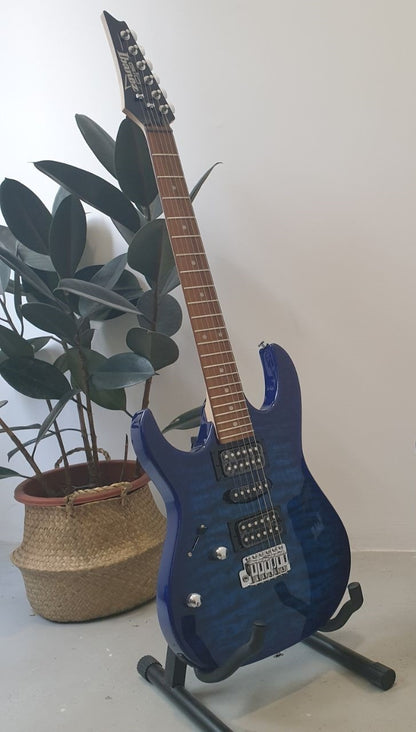 Ibanez GIO GRX70QAL Electric Guitar Left Handed with Tremolo - Transparent Blue Burst (GRX70QAL-TBB / GRX70)