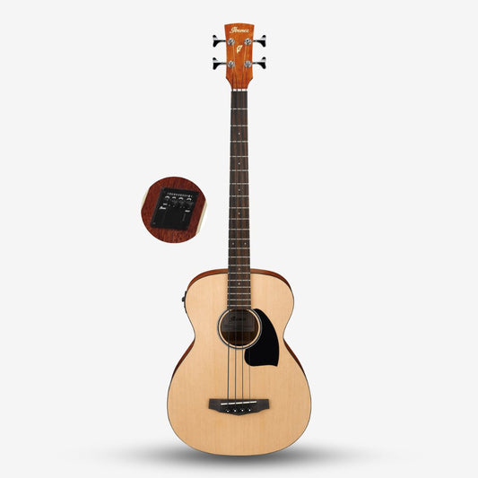 Ibanez PCBE12, Open Pore Natural, Grand Concert Semi Acoustic Electric Bass Guitar with Pick Up EQ ( PCBE-12 / PCBE 12)