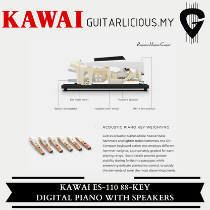 Kawai ES-110 88-key Portable Digital Piano with Speakers (ES110)